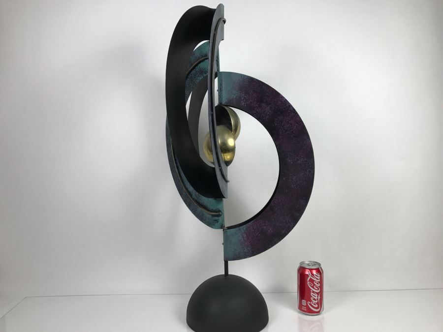 Large Metal Sculpture Signed Signature Illegible See Photos 30'H [Photo 9]