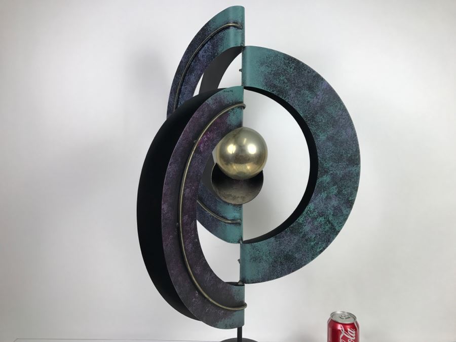 Large Metal Sculpture Signed Signature Illegible See Photos 30'H [Photo 15]