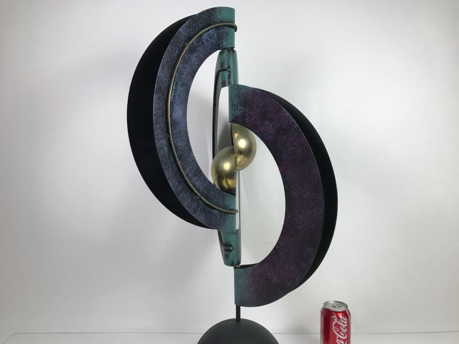 Large Metal Sculpture Signed Signature Illegible See Photos 30'H [Photo 12]