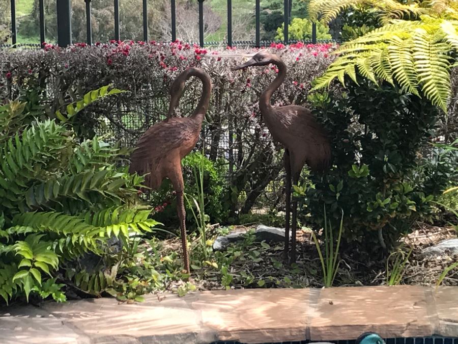 Pair Of Metal Lawn Ornament Egrets [Photo 4]