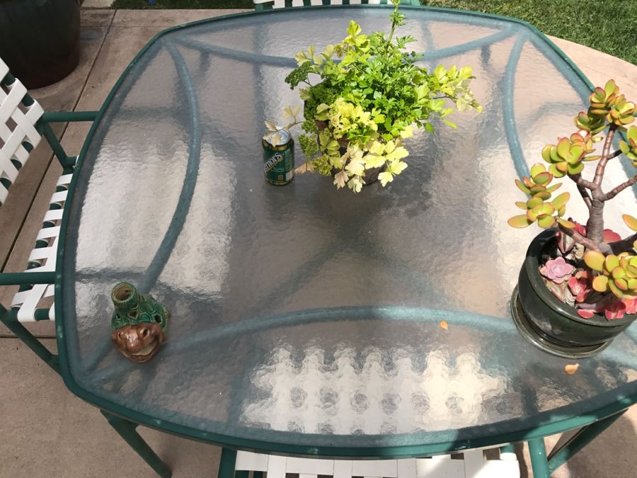 Outdoor Aluminum Table With (4) Chairs 4'W X 26'H [Photo 8]