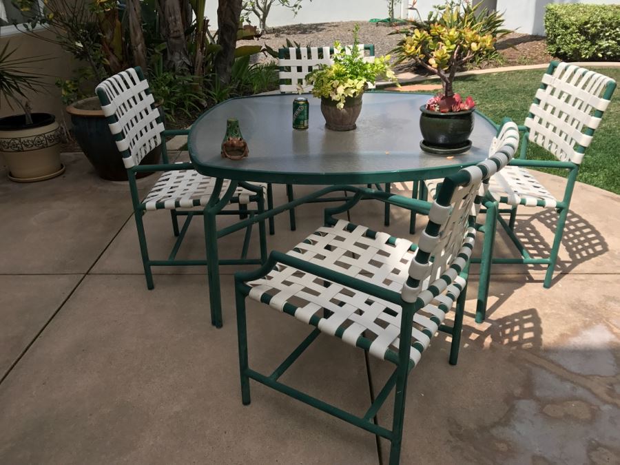 Outdoor Aluminum Table With (4) Chairs 4'W X 26'H [Photo 2]