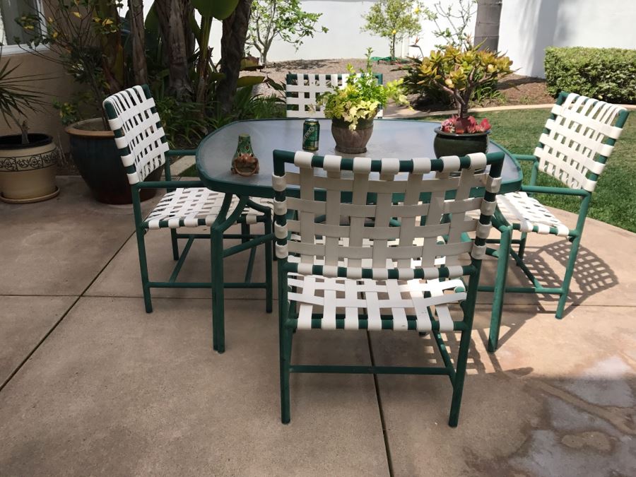 Outdoor Aluminum Table With (4) Chairs 4'W X 26'H [Photo 3]