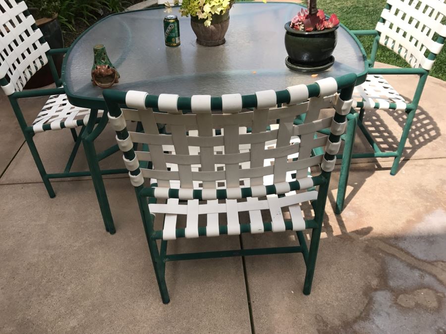 Outdoor Aluminum Table With (4) Chairs 4'W X 26'H [Photo 6]