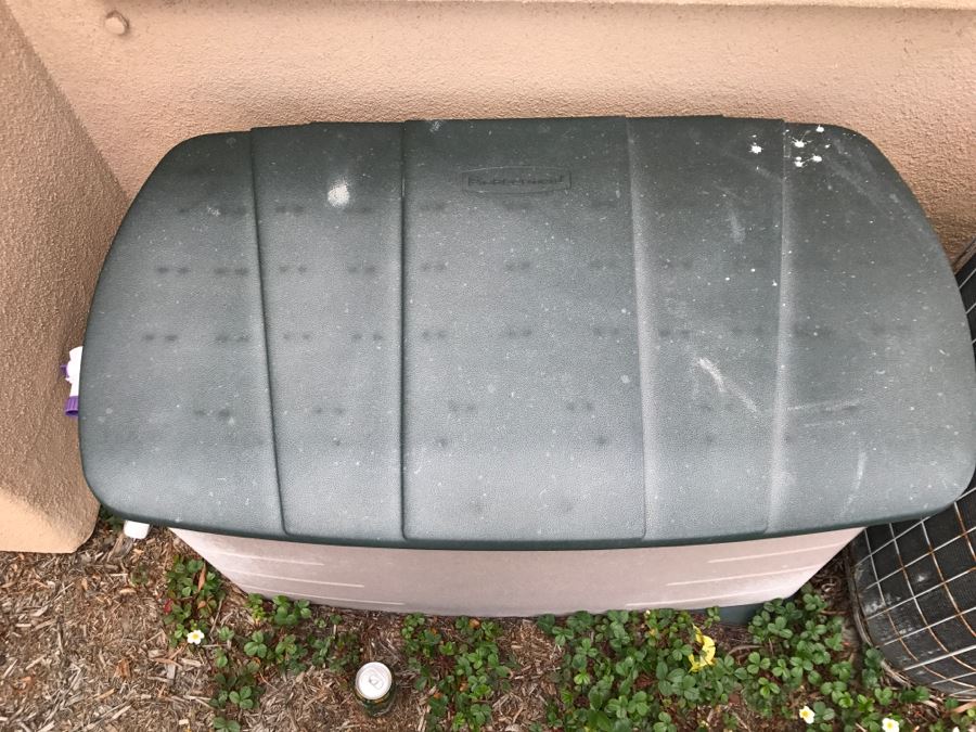 Rubbermaid Plastic Outdoor Storage Shed With Gardening Supplies (See Photos) 43'W X 26'D X 22'H [Photo 4]