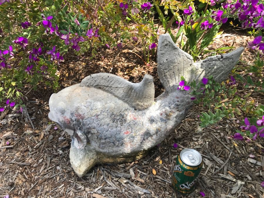 Outdoor Cement Weathered Lawn Ornament Fish [Photo 4]