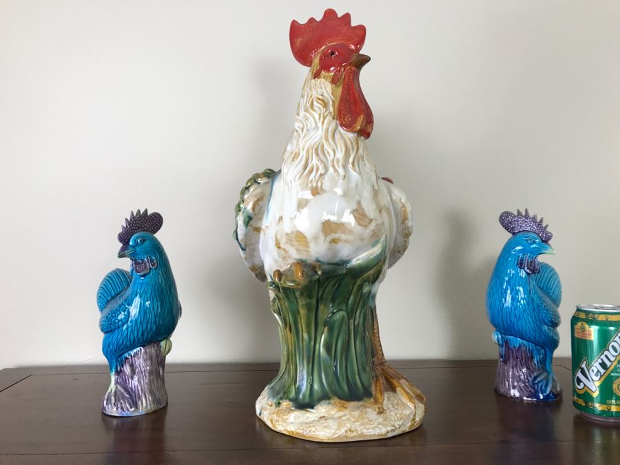 Set Of (3) Ceramic Roosters [Photo 7]