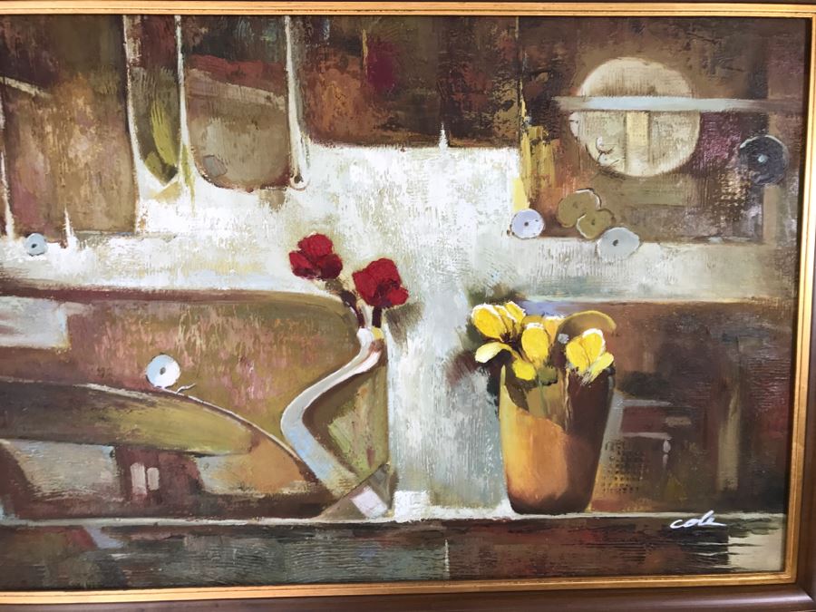 Abstract Still Life Oil Painting By Cole 42' X 30' [Photo 4]