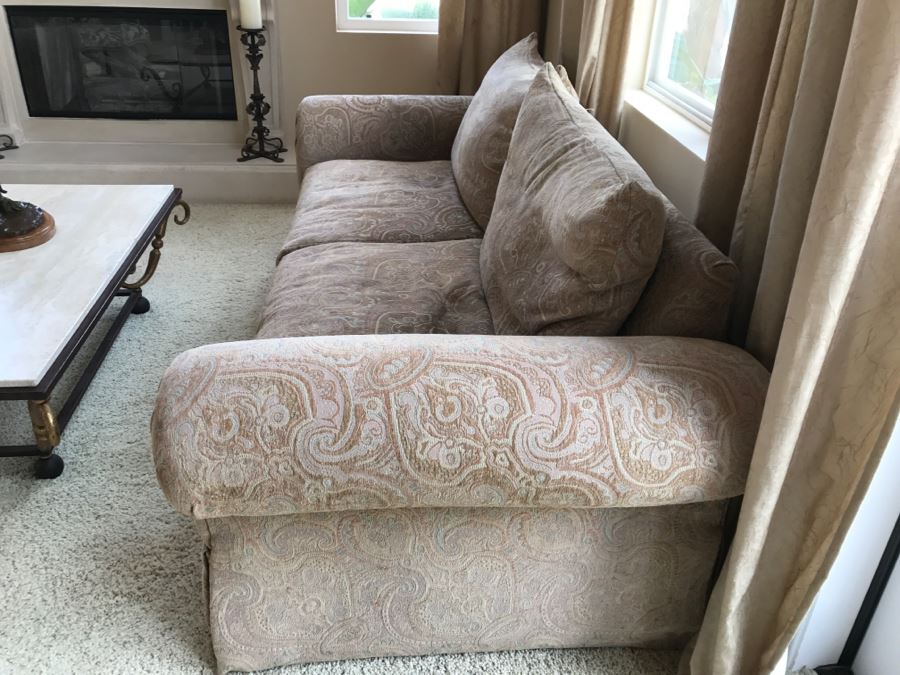 Down Filled Sofa Light Brown Tone 90'W X 41'D X 31'H [Photo 4]