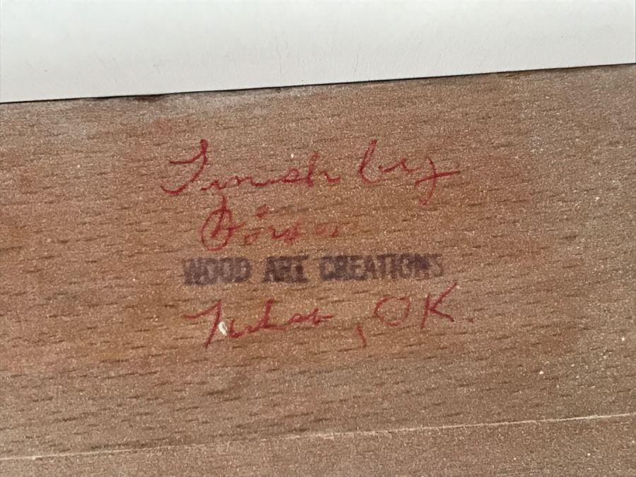 Wood Art Creations Side Table Finish By Gordon Tulsa, OK With Glass Top 25'W X 19'D X 17'H [Photo 8]