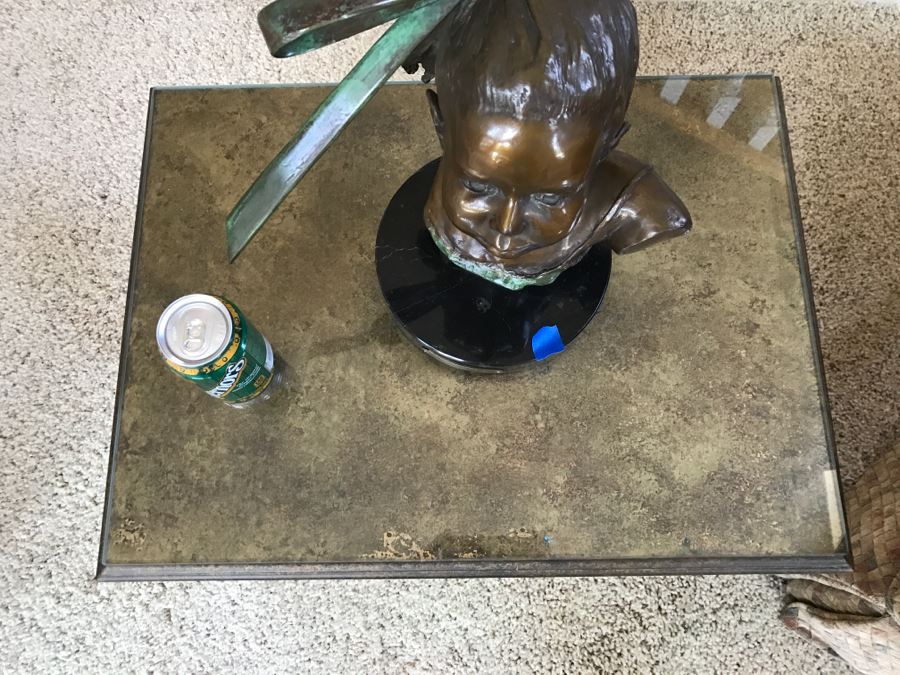 Wood Art Creations Side Table Finish By Gordon Tulsa, OK With Glass Top 25'W X 19'D X 17'H [Photo 10]