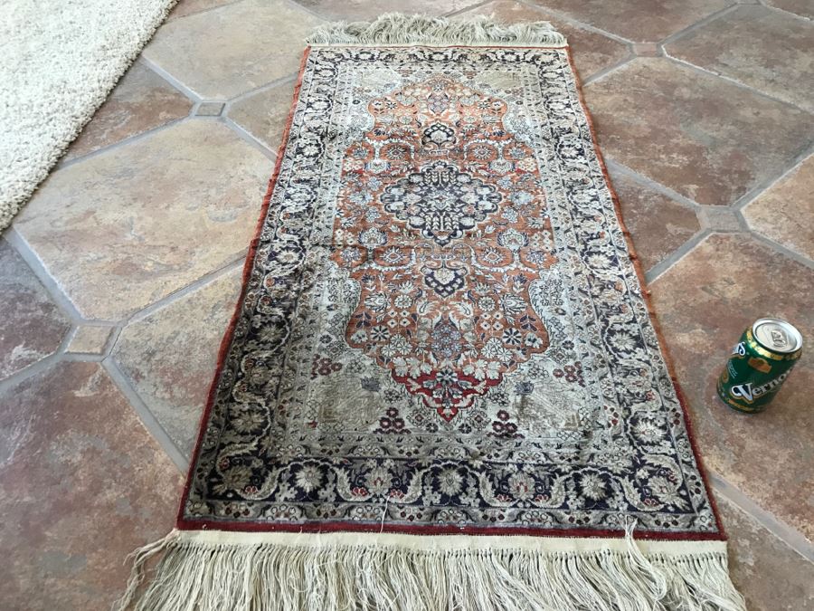 Finely Knotted Persian Silk Rug 51' X 25' [Photo 1]