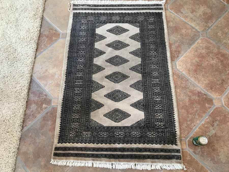 Signed Persian Hand Knotted Area Rug 58' X 37' [Photo 3]