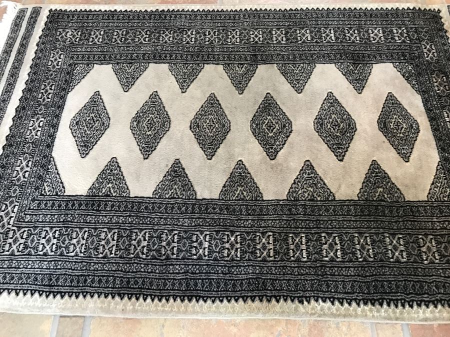 Signed Persian Hand Knotted Area Rug 58' X 37' [Photo 7]