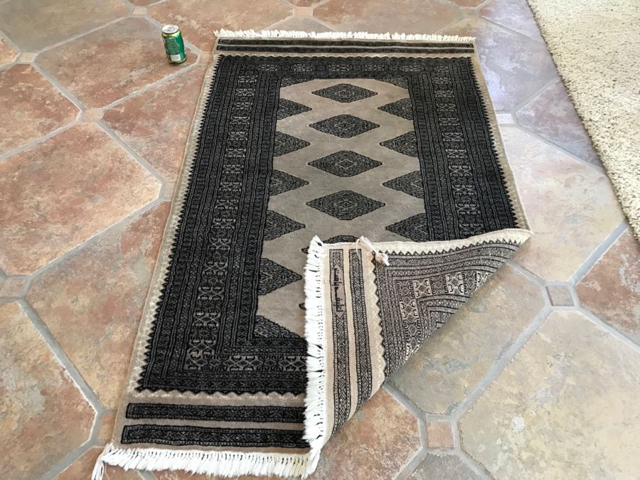 Signed Persian Hand Knotted Area Rug 58' X 37' [Photo 12]