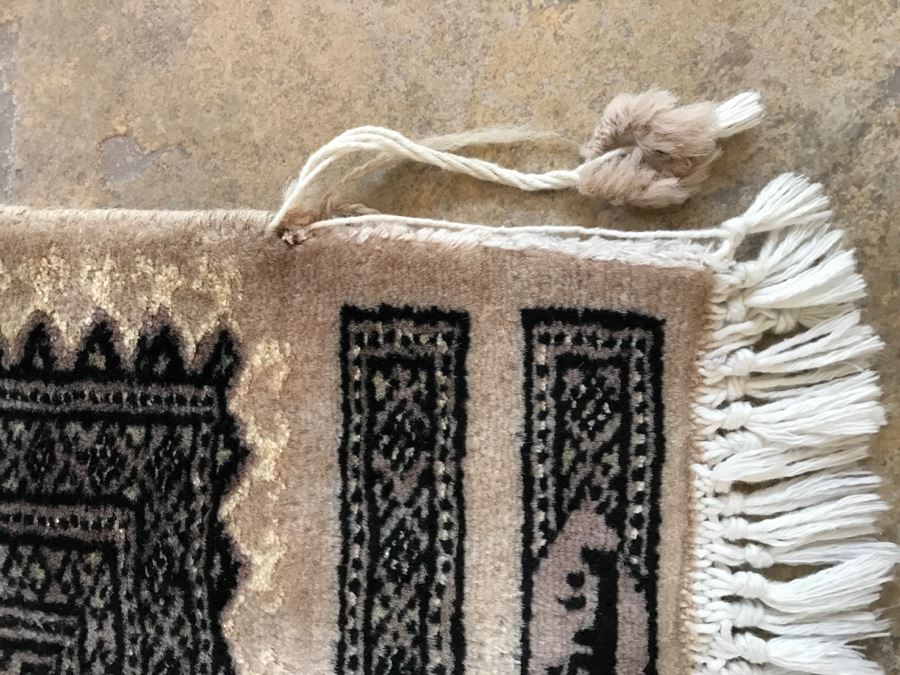 Signed Persian Hand Knotted Area Rug 58' X 37' [Photo 5]