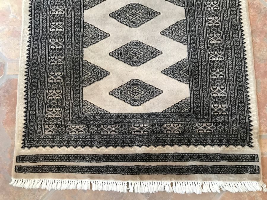 Signed Persian Hand Knotted Area Rug 58' X 37' [Photo 4]