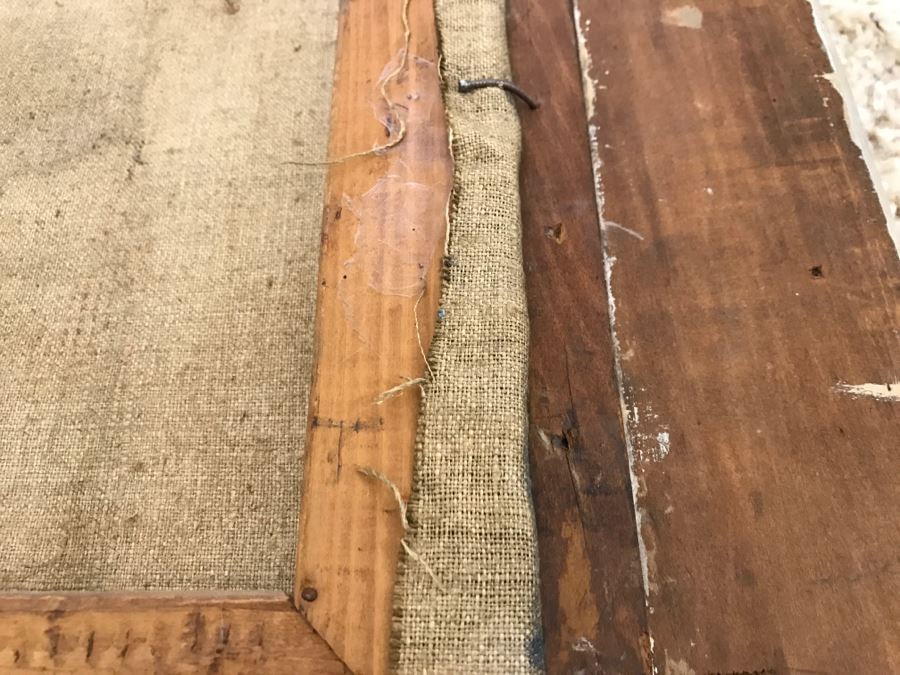 Original Modernist Mid-Century Oil Painting By Eleanor Coen (1916-2010) Titled 'White Fence' From Fairweather Hardin Gallery Chicago, Ill [Photo 20]