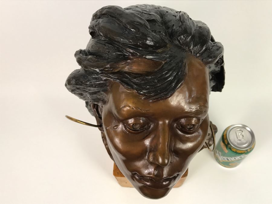 Limited Edition Bronze Bust Titled 'Trail Of Tears' Depicting Native American Woman Crying By Artist Renée 1 Of 20 Vintage 1985 [Photo 24]