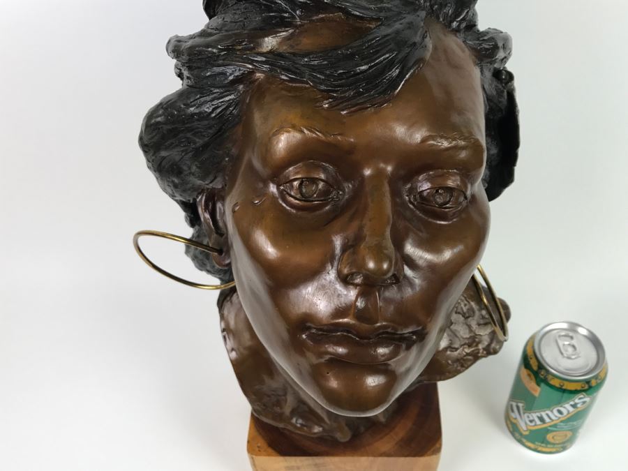 Limited Edition Bronze Bust Titled 'Trail Of Tears' Depicting Native American Woman Crying By Artist Renée 1 Of 20 Vintage 1985 [Photo 25]