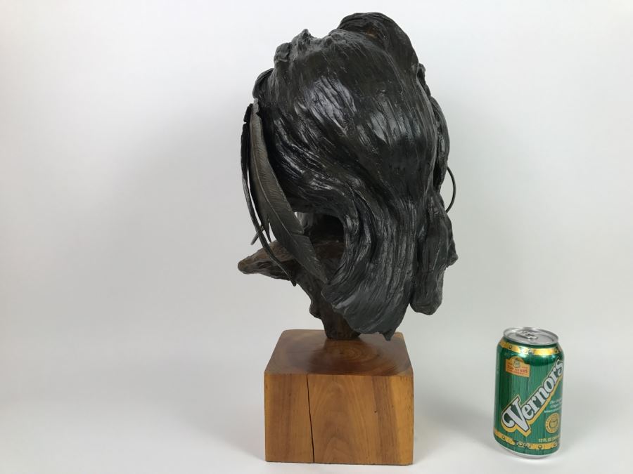 Limited Edition Bronze Bust Titled 'Trail Of Tears' Depicting Native American Woman Crying By Artist Renée 1 Of 20 Vintage 1985 [Photo 14]