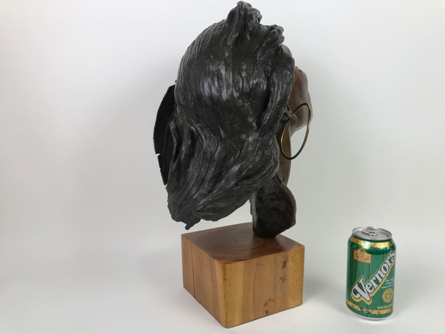 Limited Edition Bronze Bust Titled 'Trail Of Tears' Depicting Native American Woman Crying By Artist Renée 1 Of 20 Vintage 1985 [Photo 15]