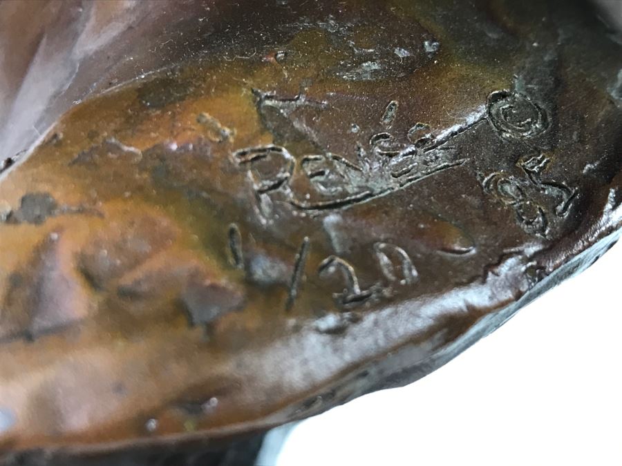 Limited Edition Bronze Bust Titled 'Trail Of Tears' Depicting Native American Woman Crying By Artist Renée 1 Of 20 Vintage 1985 [Photo 13]