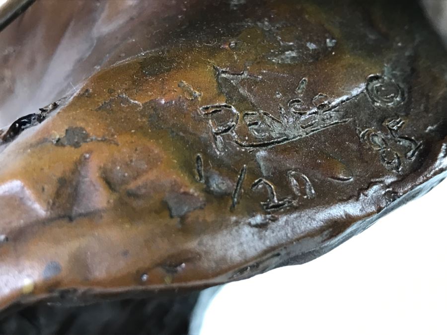 Limited Edition Bronze Bust Titled 'Trail Of Tears' Depicting Native American Woman Crying By Artist Renée 1 Of 20 Vintage 1985 [Photo 12]