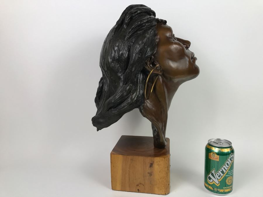 Limited Edition Bronze Bust Titled 'Trail Of Tears' Depicting Native American Woman Crying By Artist Renée 1 Of 20 Vintage 1985 [Photo 16]
