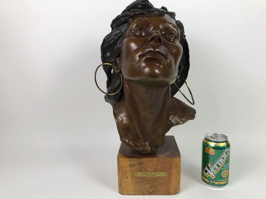 Limited Edition Bronze Bust Titled 'Trail Of Tears' Depicting Native American Woman Crying By Artist Renée 1 Of 20 Vintage 1985 [Photo 1]