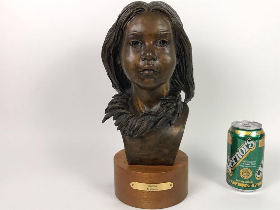 1989 Limited Edition Bronze Bust Titled 'Sierra' By Artist Renée 2 Of 24 7'W X 8'D X 14'H [Photo 1]