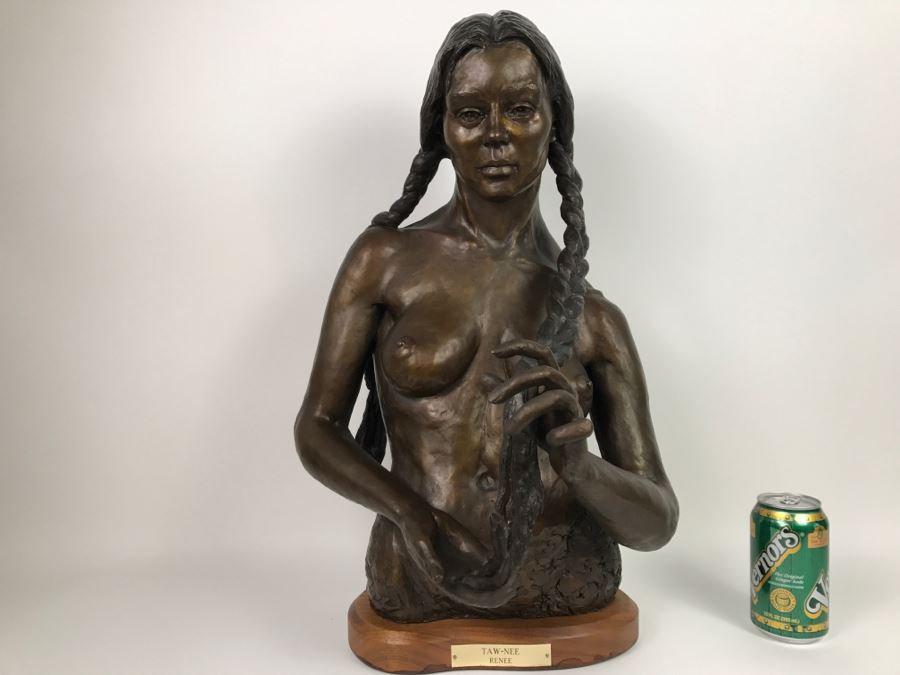1988 Limited Edition Bronze Titled 'TAW-NEE' By Artist Renée 1 Of 15 15'W X 12'D X 23'H