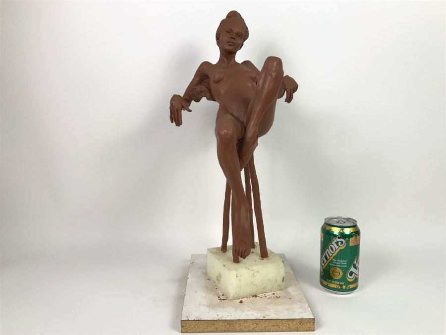 Original One-Of-A-Kind Clay Sculpture By Artist Renée 9'W X 11'D X 19'H