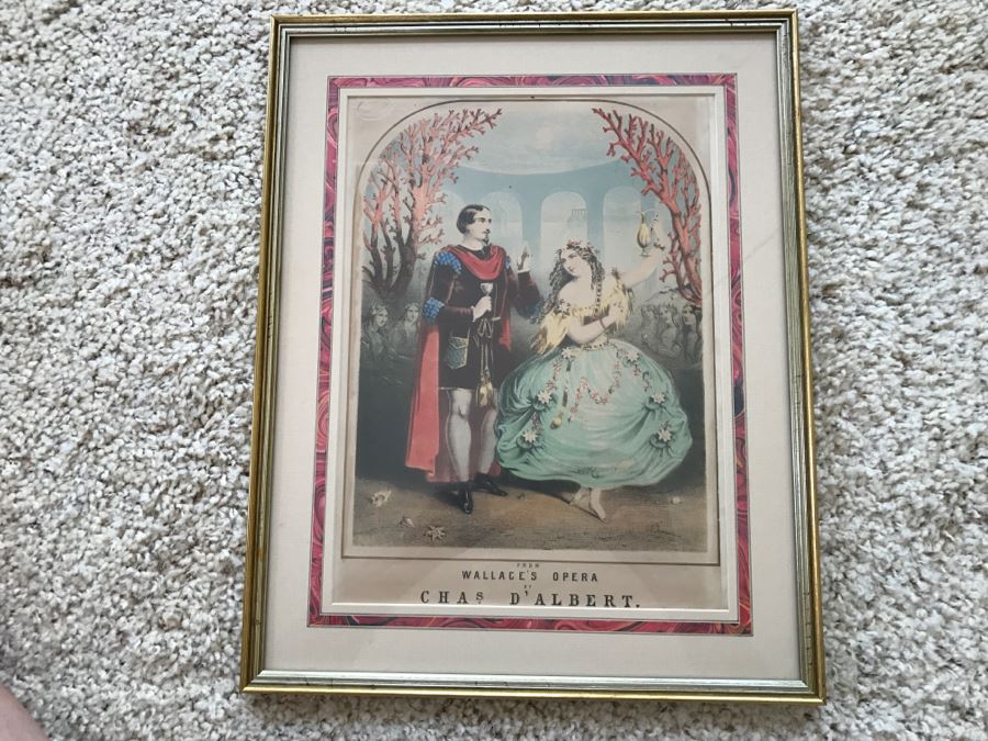 Framed Antique Sheet Music From Wallace's Opera By Charles D'Albert