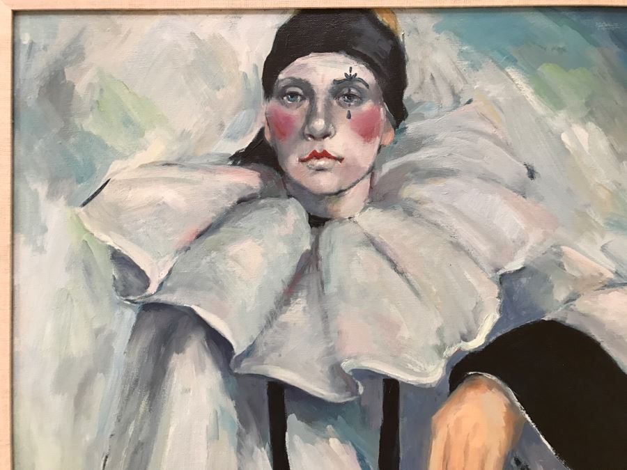 Original 1986 Oil Painting Of Clown By Artist Renée 29' X 35' [Photo 5]