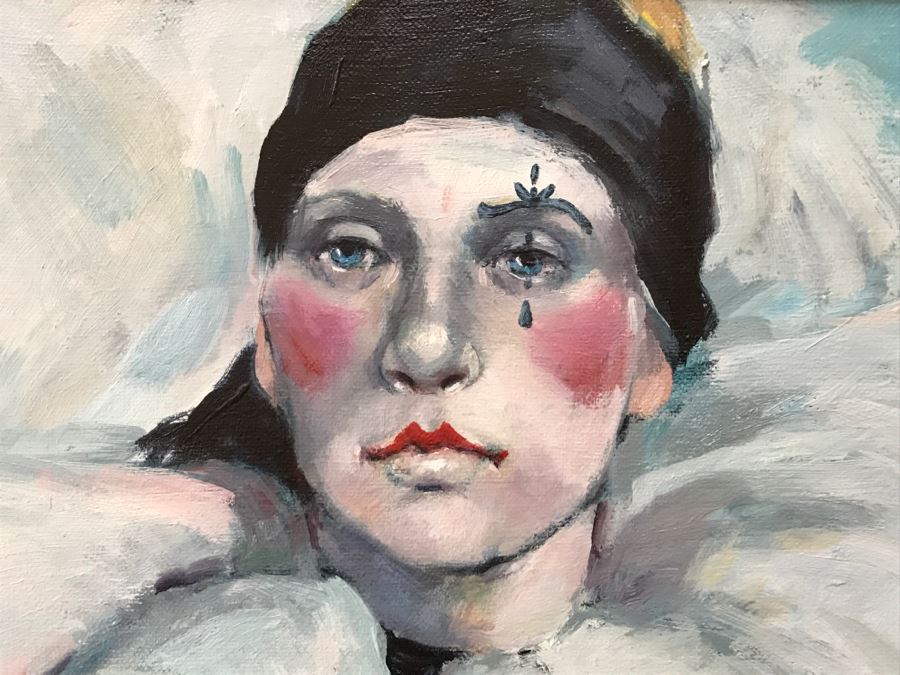 Original 1986 Oil Painting Of Clown By Artist Renée 29' X 35' [Photo 7]