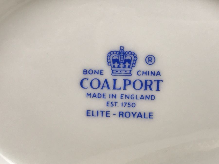 Elegant Gold And Blue Rim Coalport Bone China Set Elite-Royale Made In England Apx 73 Pieces [Photo 14]