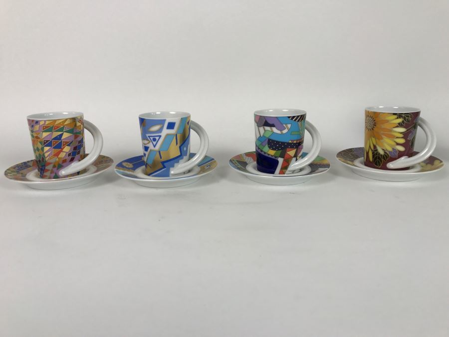 Set Of (4) Rosenthal Studio-Line Germany Espresso-Sammeltasse Cups And Saucers From Barbara Brenner, Yves Galgon, B. Doege And G. Muller Behrendt [Photo 1]