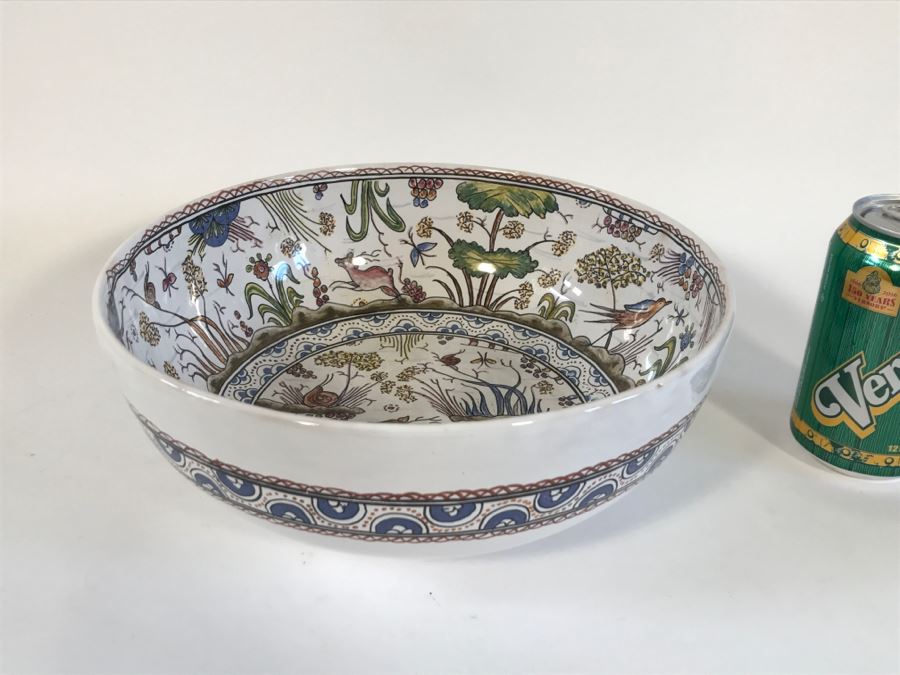 hand painted portugal reel fruit bowl