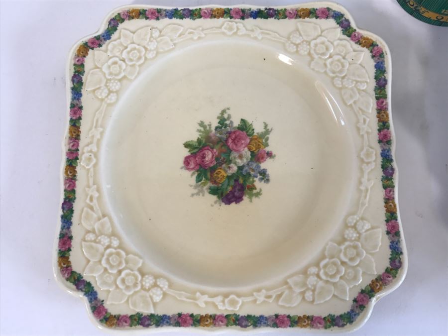 Crown Ducal Gainsborough England Plate And Leaf Plate