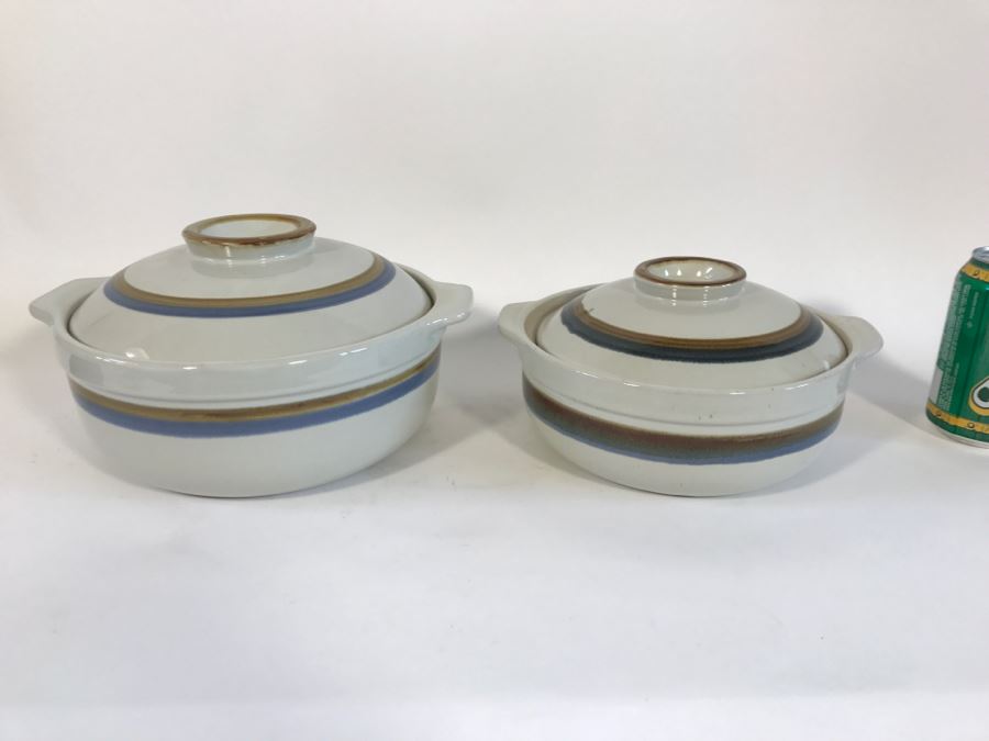 Pair Of Covered Stoneware Bowls [Photo 1]