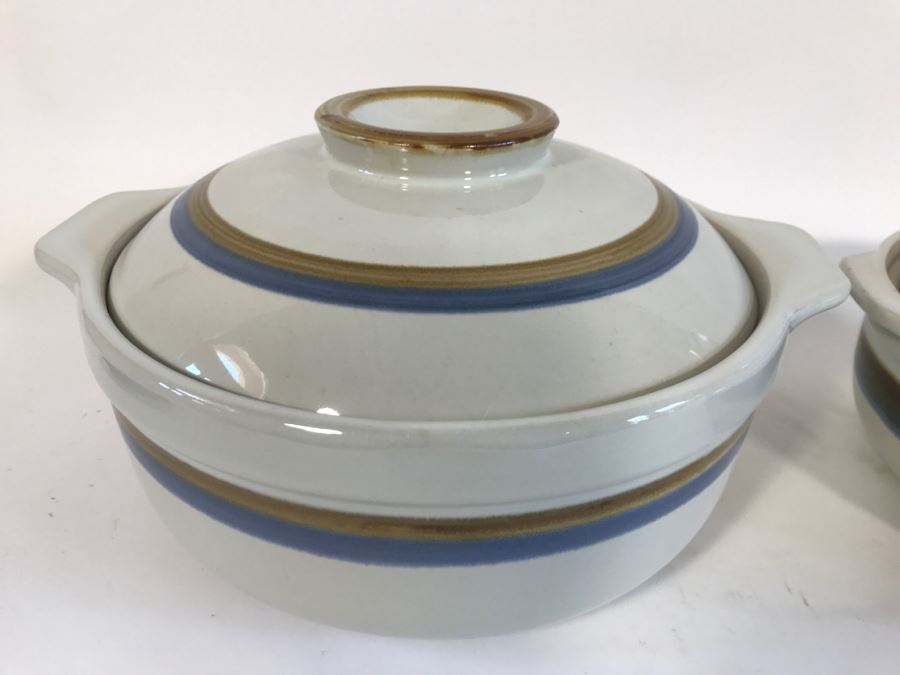 Pair Of Covered Stoneware Bowls [Photo 2]