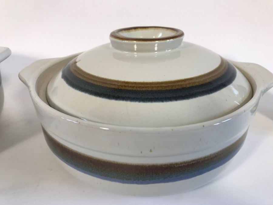 Pair Of Covered Stoneware Bowls [Photo 5]