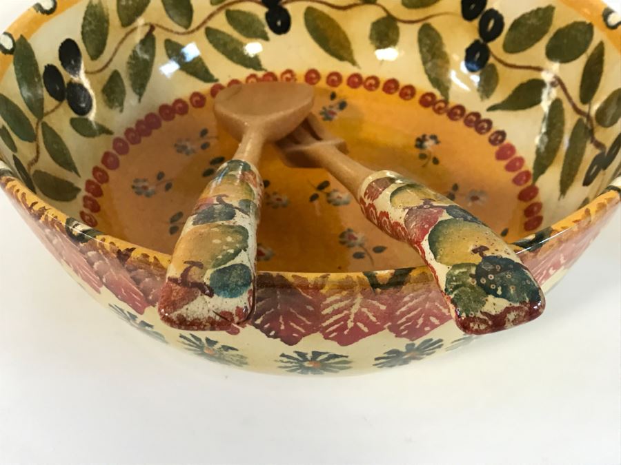 Italian Salad Bowl With Fork And Spoon Talica Ars Positano [Photo 5]