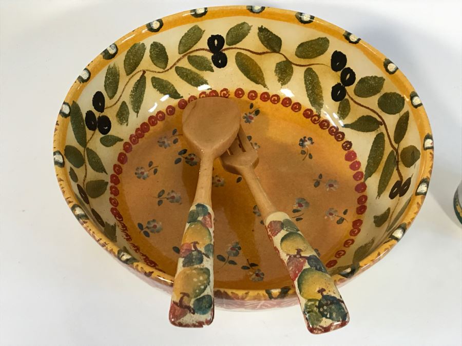 Italian Salad Bowl With Fork And Spoon Talica Ars Positano [Photo 4]