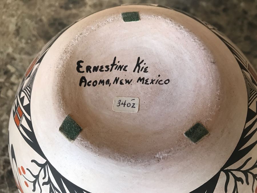 Native American Pottery By Ernestine Kie Acoma, New Mexico 34oz [Photo 10]