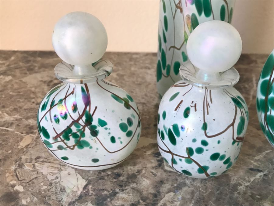 Collection Of (4) Phoenician Glass Art Glass Malta Includes Vases And Bottles With Stoppers [Photo 6]