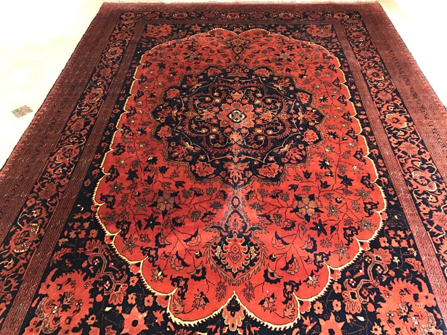 Stunning Hand Knotted Persian Wool Rug Red Burgundy Black 11' 10' X 8' 4'