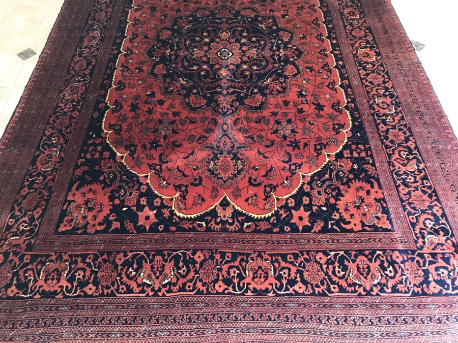 Stunning Hand Knotted Persian Wool Rug Red Burgundy Black 11' 10' X 8' 4' [Photo 6]