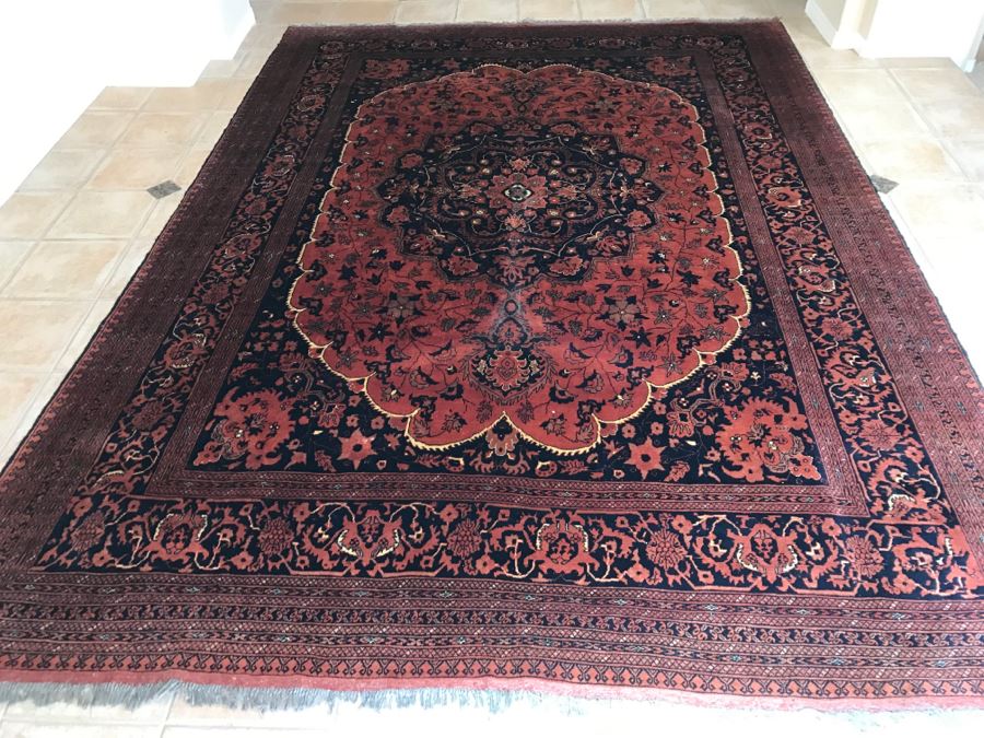 Stunning Hand Knotted Persian Wool Rug Red Burgundy Black 11' 10' X 8' 4' [Photo 4]